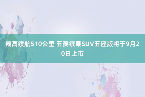 最高续航510公里 五菱缤果SUV五座版将于9月20日上市