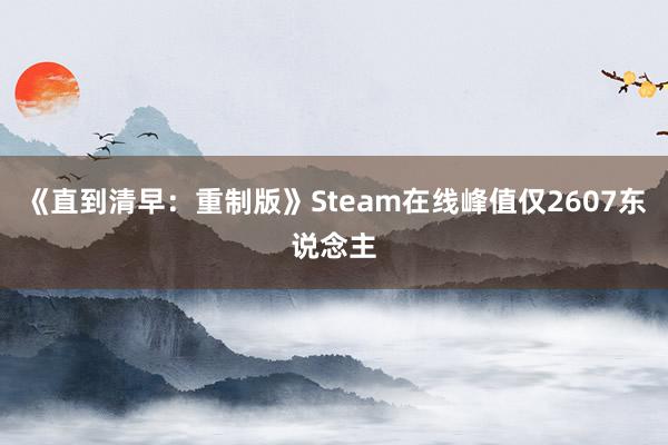 《直到清早：重制版》Steam在线峰值仅2607东说念主